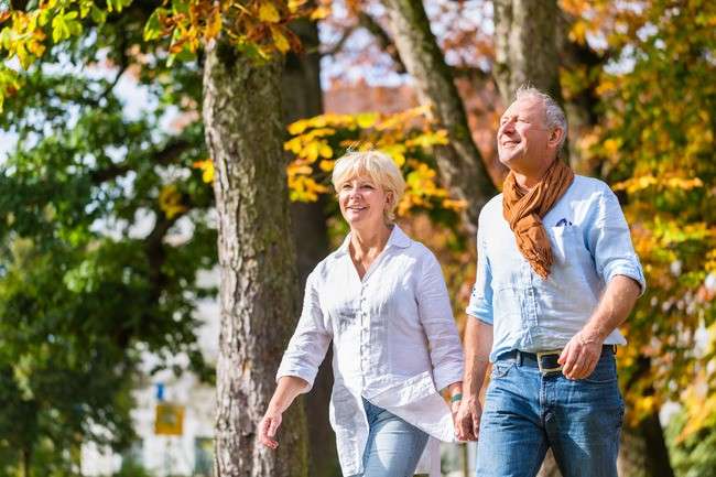 Seniors enjoying a walk